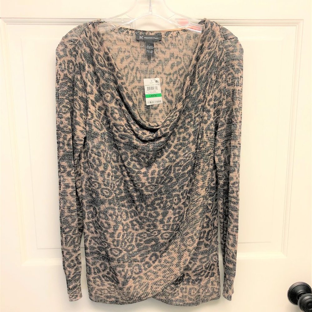 INC Leopard Animal Print Sweater NEW large BEAUTIFUL!!!